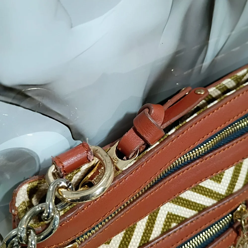 Spartina elegant Geometric Crossbody Bag in Brown and Tan
